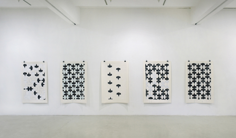 Betwixt and Between, 2014/15, Ink, oil and pencil on paper, each 154 x 103 cm