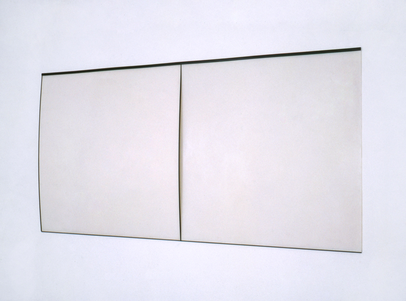 Untitled, 1991, Paint behind polystyrene, plastic strip, 101 x 200,6 cm